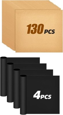 130PCs Paper Liners and 4PCs Reusable Teflon Baking Mats Compatible with Our