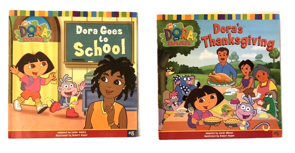 Dora The Explorer Lot of 5 Paperback Books - Deigo School Mermaid Thanksgiving - Image 2 of 4