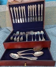 Rose Point By Wallace Sterling Silver Flatware Set Service For 12 64 Pieces