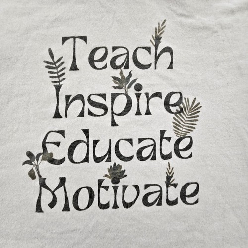 Teach Inspire Educate Motivate Beige Kurzarm Lehrer T-Shirt Damen M - Bild 3 von 8