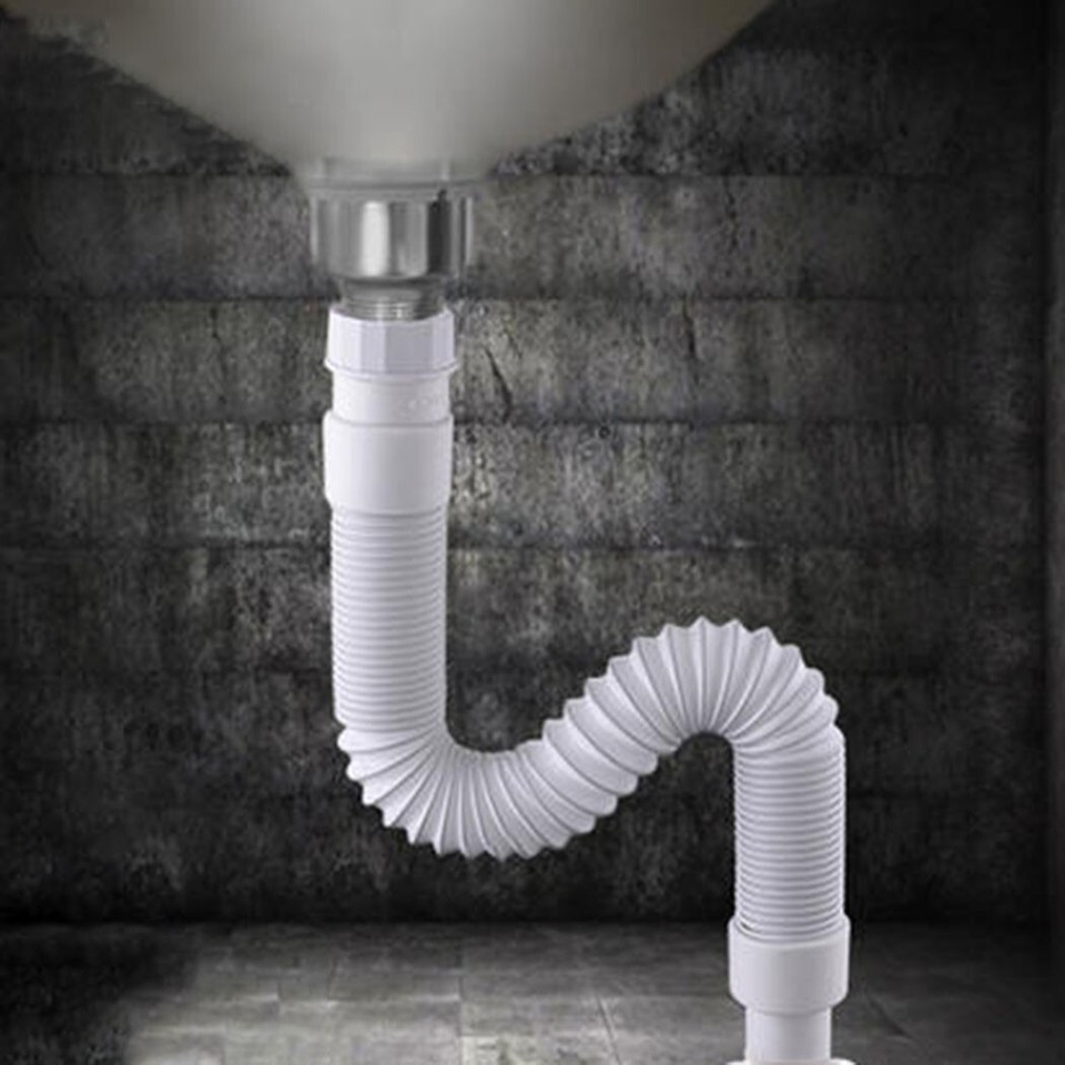 Flexible Sink Waste Pipe with S Type Trap for Bathroom and Kitchen eBay