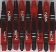 NitroTech Red Short Polcarbonate/Aluminum Top Dart Shafts: 1 set of 3