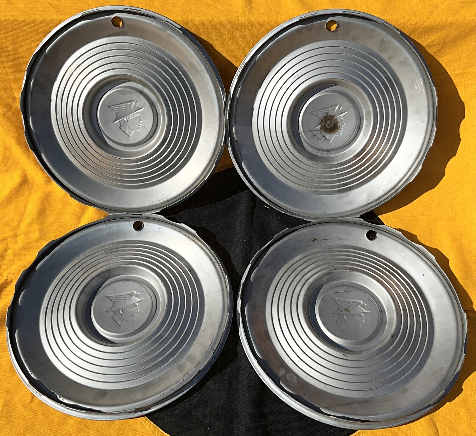 1956 Mercury Montclair Monterey HERMES CHROME HUBCAPS X4 N.O.S. Free Shipping NR eBay