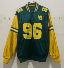 UofO Ducks #96 Varsity Jacket Size L (pit-2-pit=25") Full Zip Pockets Lined