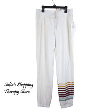 PJ SALVAGE Womens Loungewear M Oatmeal Mountain Bound Jogger Lounge Pajama Pants