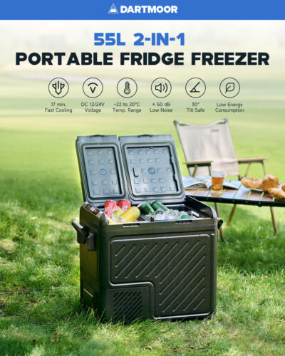 DARTMOOR 55L Dual Zone Car Fridge Portable Refrigerator DC & AC Power - Picture 3 of 10