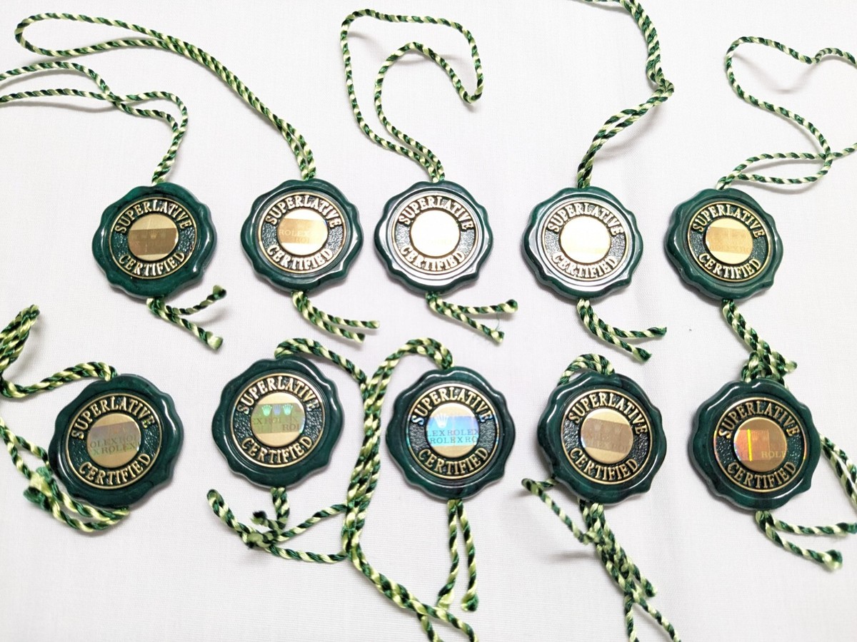 Rolex Authentic Chronometer Hologram Green Hang Tags 10 pieces set 