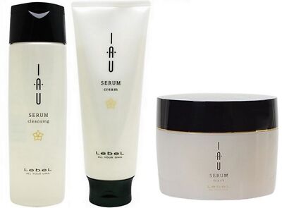 Lebel IAU Serum Cleansing 200ml + Cream 200ml + Mask 170g Hair Care Treatment