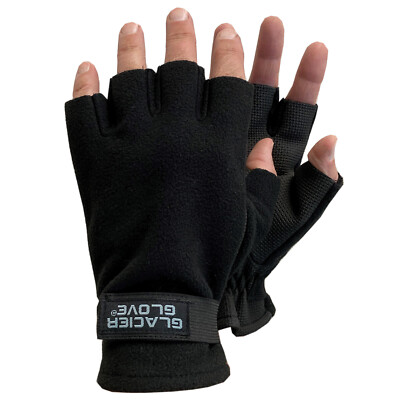 GLACIER GLOVE Alaska River Black Fingerless Glove (757BK)