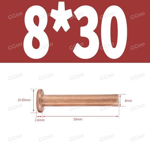 Solid Copper Flat Head Rivets - 1.5mm 2mm 2.5mm 3mm 4mm 5mm 6mm 8mm - Picture 79 of 83