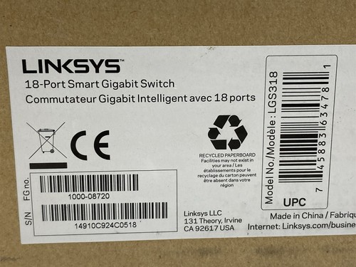 Linksys LGS318 18-Port Business Smart Gigabit Managed Network Switch New - Picture 5 of 5