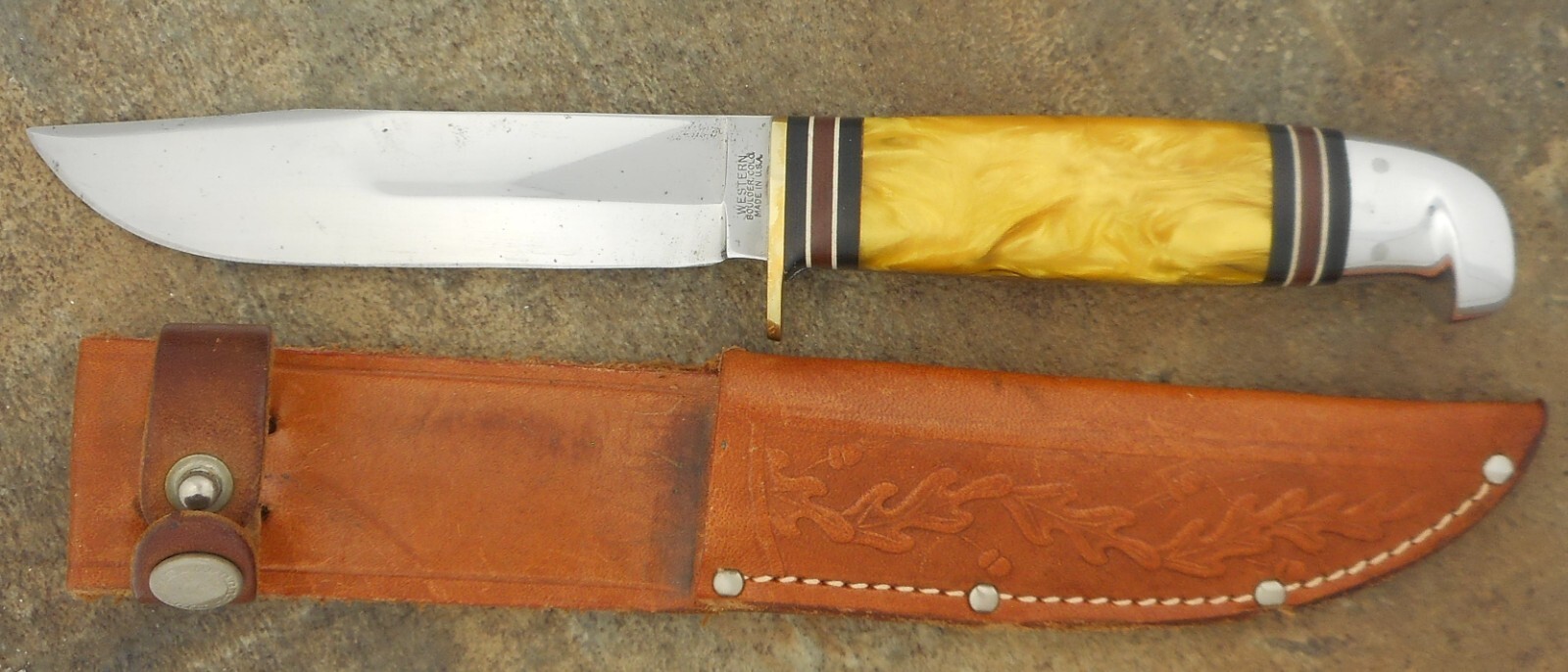 WESTERN USA BOULDER COLO. MADE IN U.S.A. SEE THRU SWIRL GOLD HUNTING