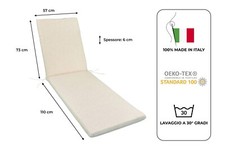 CUSCINO LETTINO PRENDISOLE CUSCINI PER ESTERNO CM 110+73 L 57 SP 6 ECRU'