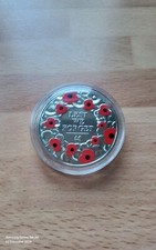 2015 Lest We Forget Poppy &pound;5 Bailiwick Of Jersey Uncirculated In Capsule