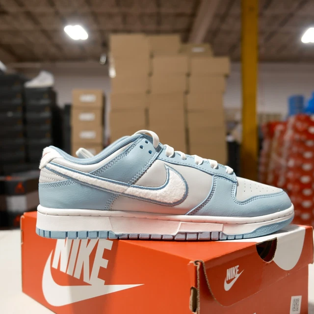 Nike Dunk Low Retro Fleece Swoosh Worn Blue FB1871-011 Men's
