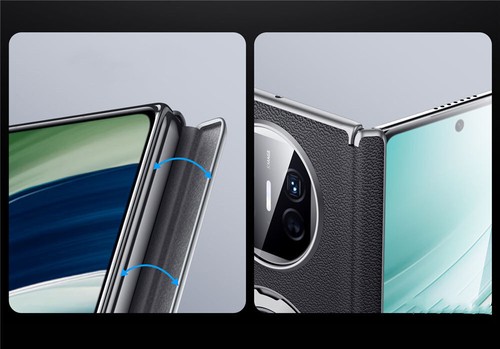 Magnetic Genuine Cowhide Leather Case For Huawei Mate X3 X5 X6 Hinge Back Cover - Zdjęcie 14 z 28