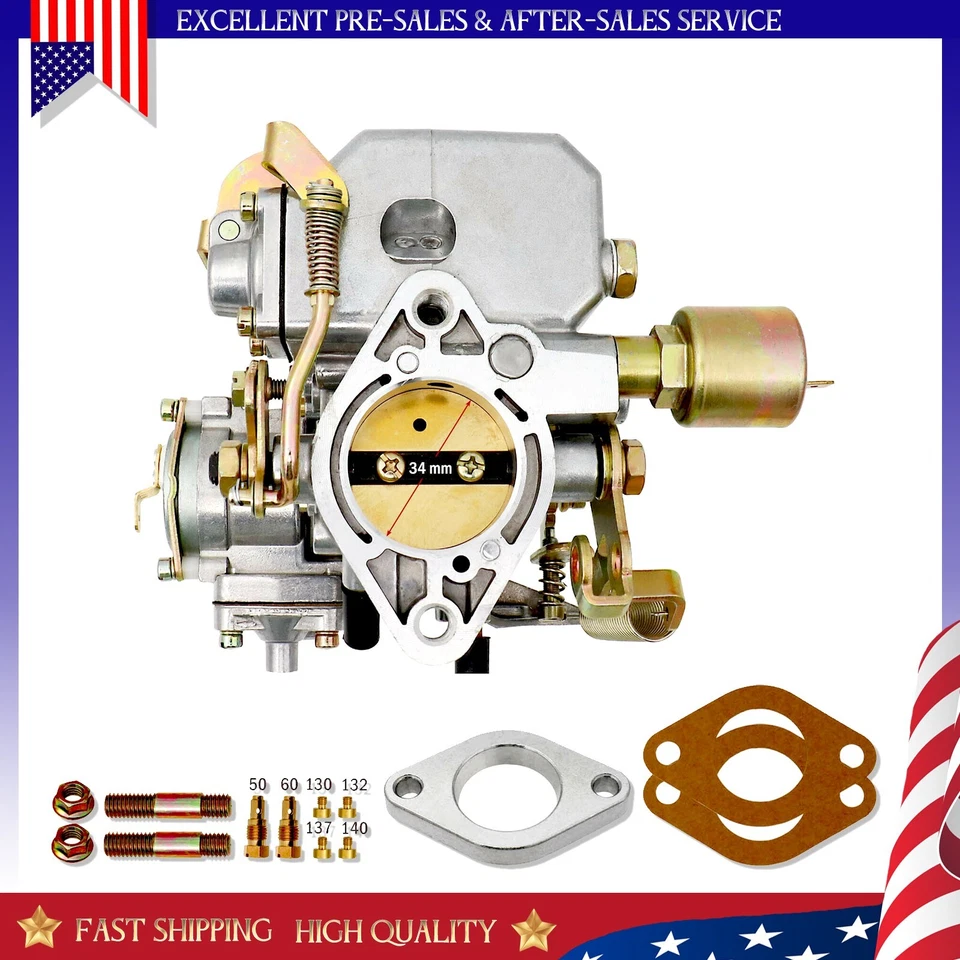 113129031K Carburetor For VW Beetles 1971-1979 Dual Port 1600cc 12V 37 Pict-3 - Изображение 4 из 4