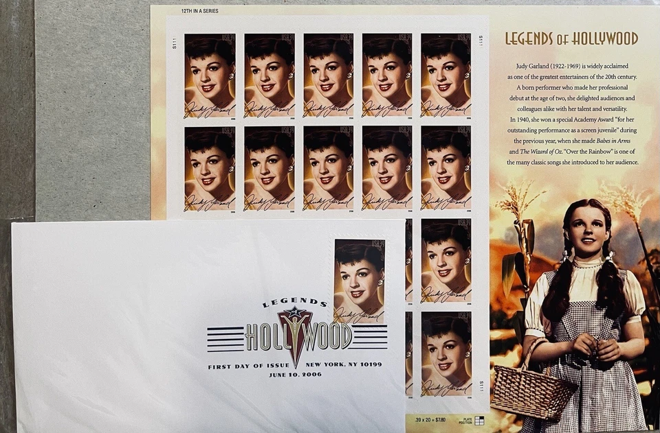 Scott #4077 Judy Garland (Wizard of Oz) Sheet of 20 Stamps w/FDC INCLUDED SEALED - Image 3 of 4