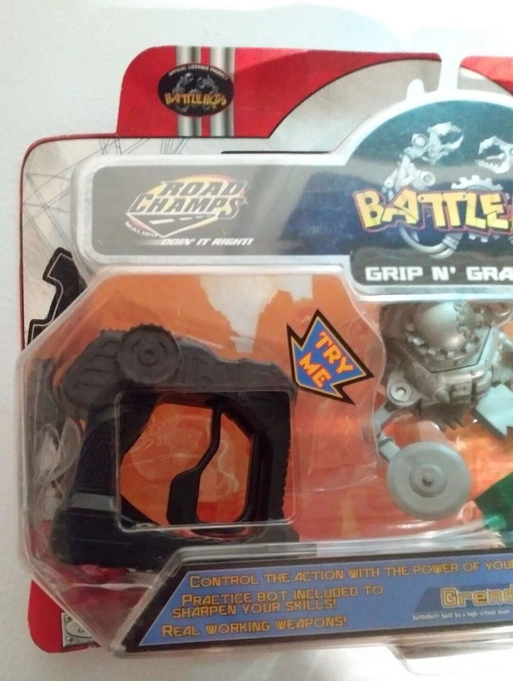 De colección 2001 Road Champs Battle Bots, Grab N Grip, Grendel, Nuevo en Paquete, Jakks Pacific Foto 3 de 4