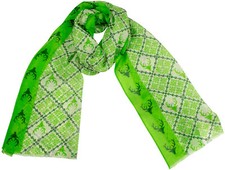 Traditional scarf green green scarf stags deer dirndl scarf modal silk wool