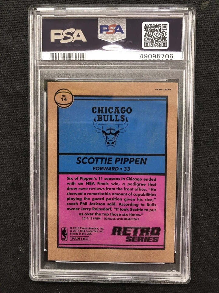 2017 Optic Holo Fast Break Silver Prizm #14 Scottie Pippen/Michael Jordan PSA 10 - Image 2 of 4