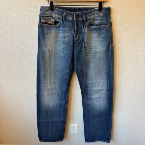 Diesel Kurren Straight Leg Denim Jeans Men's 32x32 Medium Wash Button Fly 008KK - Picture 3 of 20