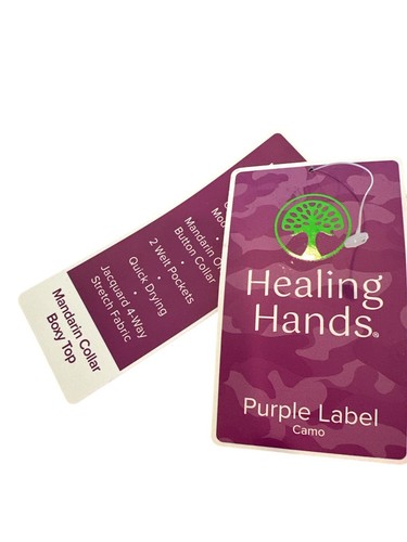 NEW- Healing Hands Purple Label Scrubs Top- Sunset Camo- Women's L - Picture 7 of 9