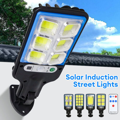 LED Solar Light Motion Sensor 3 Modes Flood Lamp Outdoor Street Wall Yard Garden - Afbeelding 1 van 27