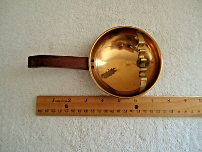 Vintage Park Sherman Copper / Metal / Wood Handle Ashtray 