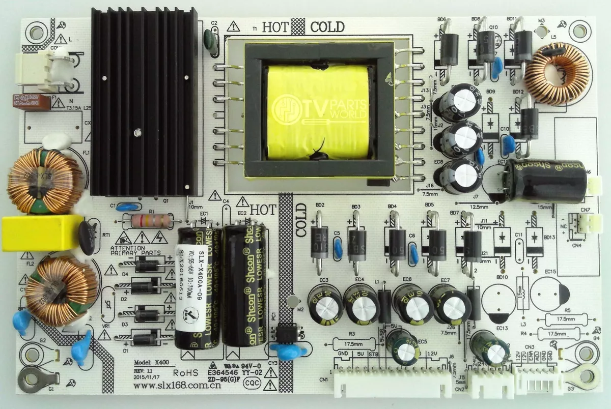 Pyle PTVDLED40 Power Supply Board SLX-X400A-09 X400, E364546 | eBay