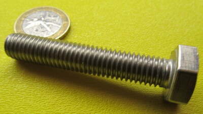 18-8 A2 Stainless Steel Bolt, FT, Metric, M10 x 1.50 x 55 mm Length, 10 Pcs