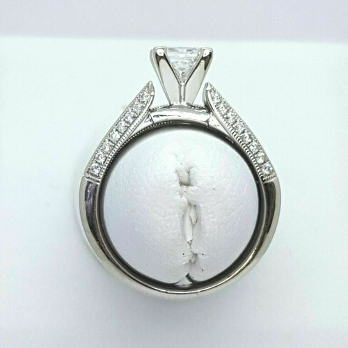3.5Ct Princess Cut Moissanite Engagement Wedding Ring 925 Sterling Silver - Picture 5 of 10