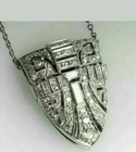 Fine Art Deco Vintage Pendant 3.Ct Round Cut Created Diamond 14K White
