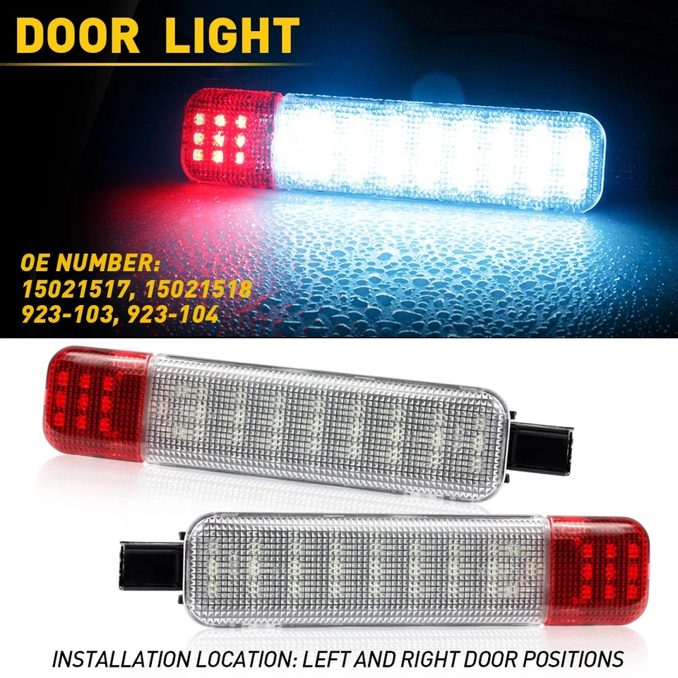 Luz LED de cortesía de puerta de 4 piezas para Chevy Silverado Suburban Tahoe GMC Sierra Yukon Foto 2 de 4