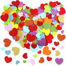 600Pcs Glitter Foam Heart Stickers Valentines Day Love Sticker