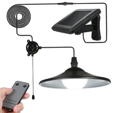 Solar Power LED Shed Light Outdoor Indoor Pendant Light with Remote Control XWJU