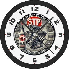 STP -Today's Modern Oil Treatment-Longer Life For Engines  10 Inch Wall Clock
