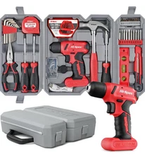 Hi-Spec Drill Set 58Pc Pink Tool Set 8V USB Electric Drill Driver & Household To