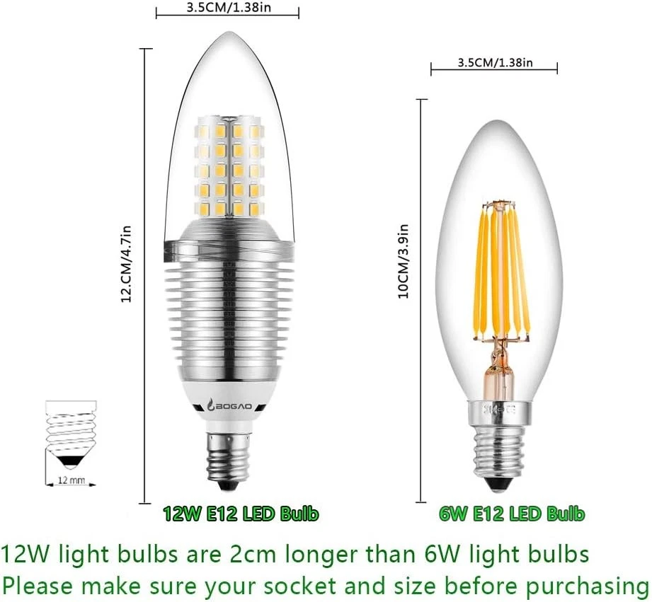 (4 Pack LED Candelabra Bulb, 12W Daylight White 4 Count (Pack of 1), - Image 3 of 4