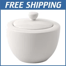 Bulbous Sugar Bowl with Lid,  Porcelain, White