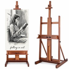 Large H-Frame Studio Easel, Solid Beechwood Easel Stand for Painting, Artist ...