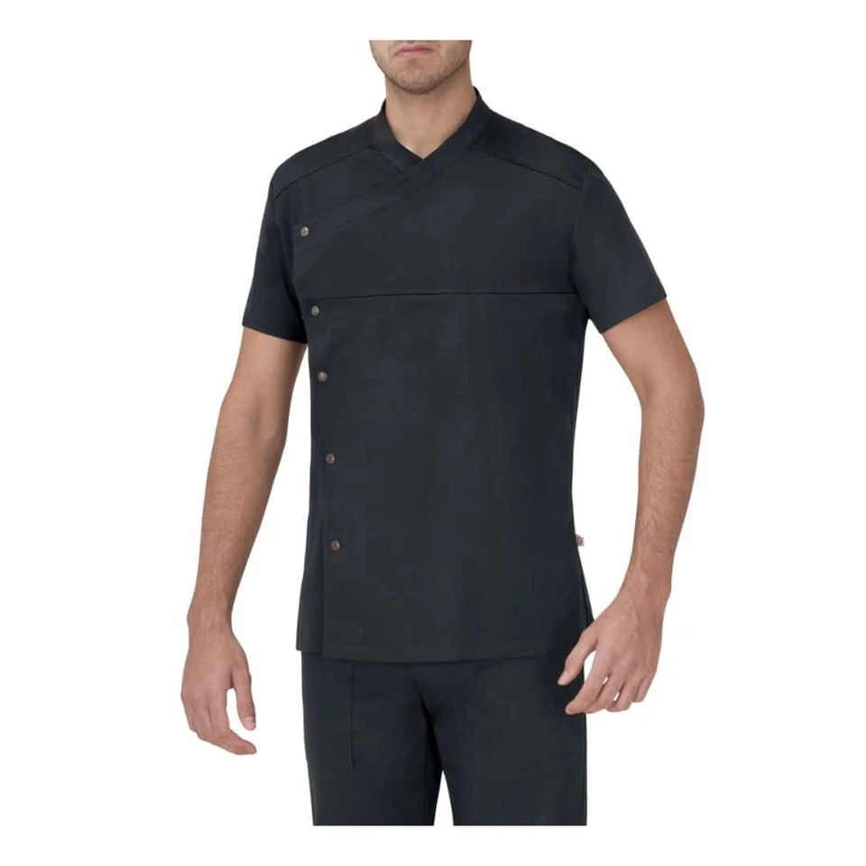 Giacca Cuoco Uomo Lapo Nera a Manica Corta - Giblor's - Divisa Pizzaiolo - Immagine 2 di 2