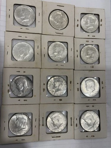 12 Nice 1964 Kennedy Halves Pretty Much Uncirculated