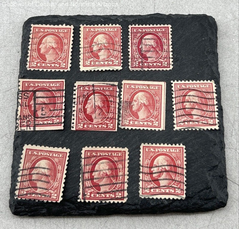 US Postage Stamp 2 Cent Red Washington 10 ct.
