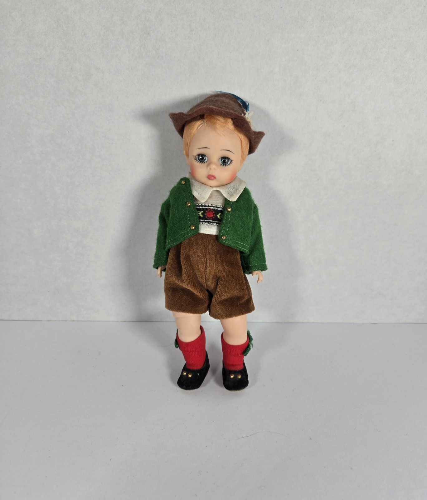Vintage 1970s Madame Alexander Tyrolean boy doll, Bent Knee 8