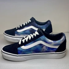 Vans Old Skool Galaxy Black Blue Sneakers Unisex Skate Shoes (W-6.5 M-5)