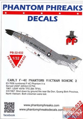 PPD32032 1:32 Phantom Phreaks Decals - Early F-4C Phantom II Vietnam Scheme 2