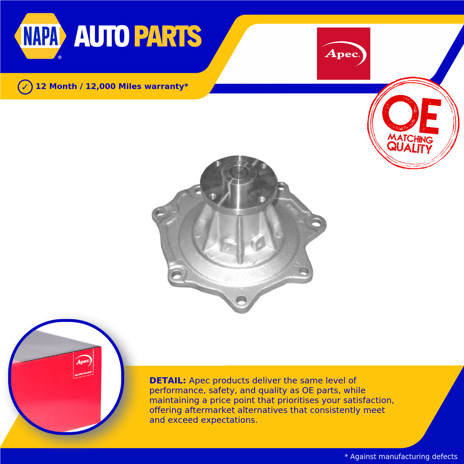 Water Pump AWP1377 Apec Coolant 2101044G00 2101044G25 2101044G26 2101044G27 New