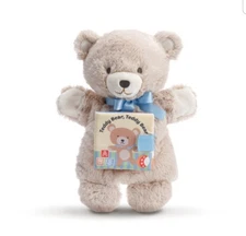 NEW Demdaco Hand Puppet Story Book Plush Teddy Bear Cloth Soft Toy