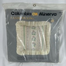 Columbia Minerva Kit Candlewicking Floral Pillow 7701 14" x 14" Pink Posies new